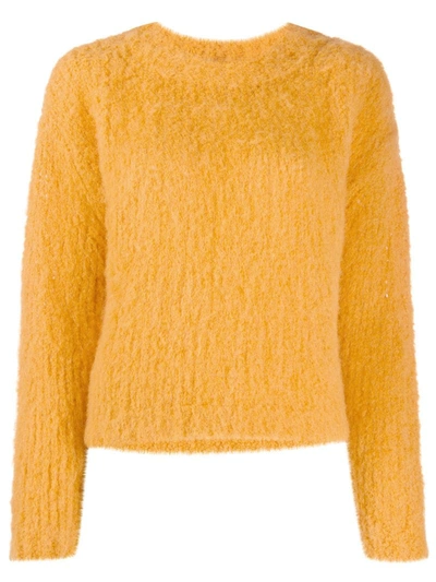 Roberto Collina Long-sleeved Knitted Jumper In Yellow