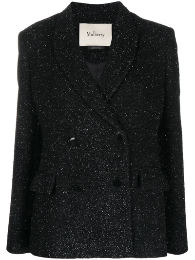 Mulberry Emili Tweed Jacket In Black