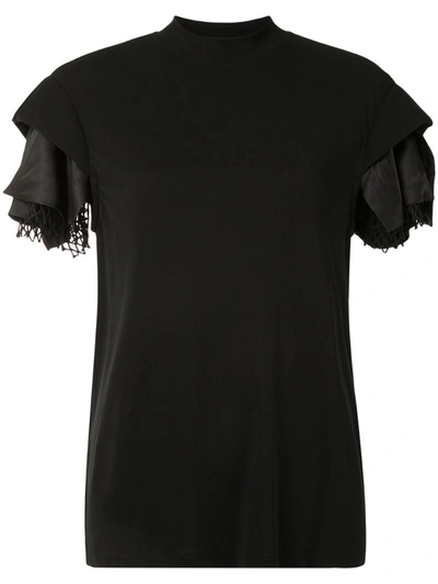 Toga Layered Sleeve Slim-fit T-shirt In Black