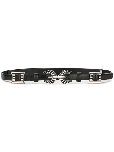 Toga Double-buckle Belt In Black