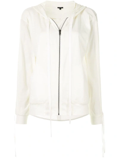 Ann Demeulemeester Zip Front Hoodie In White