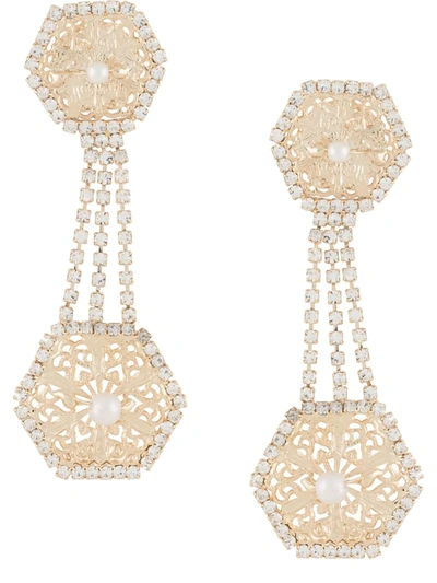 Rosantica Crystal-embellished Drop Earrings In Gold