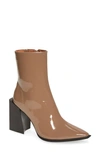 Jeffrey Campbell La-siren Bootie In Taupe Patent