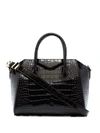 Givenchy Small Croc-effect Leather Tote Bag In Black