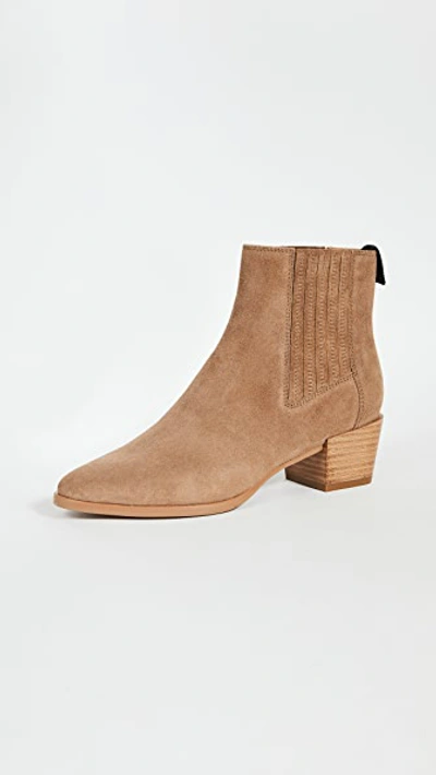 Rag & Bone Rover Pleated Suede High Ankle Boots In Camel