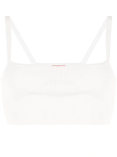 Manning Cartell Square-neck Cropped Waistcoat Top In White