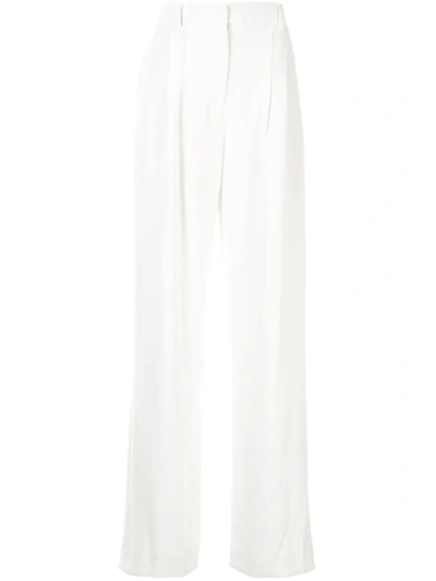 Manning Cartell Wide Leg Pleated Trousers In White