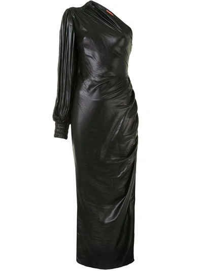 Manning Cartell Asymmetric Draped Maxi Dress In Black