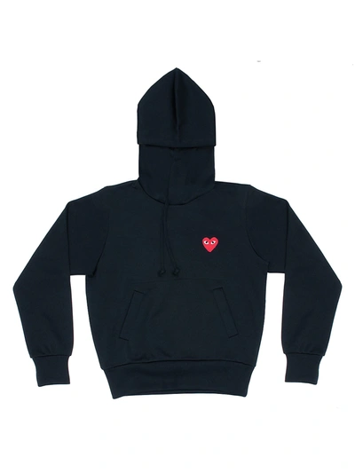 Comme Des Garçons Play Play Hooded Sweatshirt In Black
