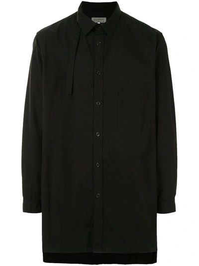 Yohji Yamamoto Collar Strap Pocket Shirt In Black