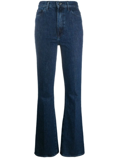 J Brand High-waisted Bootcut Jeans In Blue