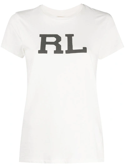 Polo Ralph Lauren Beaded Logo Cotton T-shirt In White
