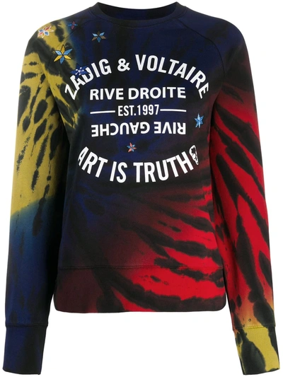 Zadig & Voltaire Upper Blason Tie-dye Cotton Sweatshirt In Red