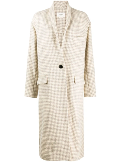 Isabel Marant Étoile Houndstooth-print Single Breasted Coat In Neutrals