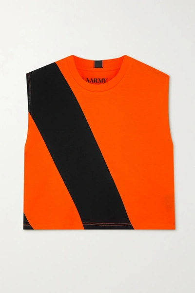 Aarmy Lima Printed Cotton-jersey Tank In Orange
