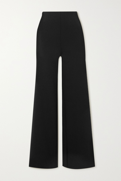 Commando Stretch-neoprene Wide-leg Trousers In Black