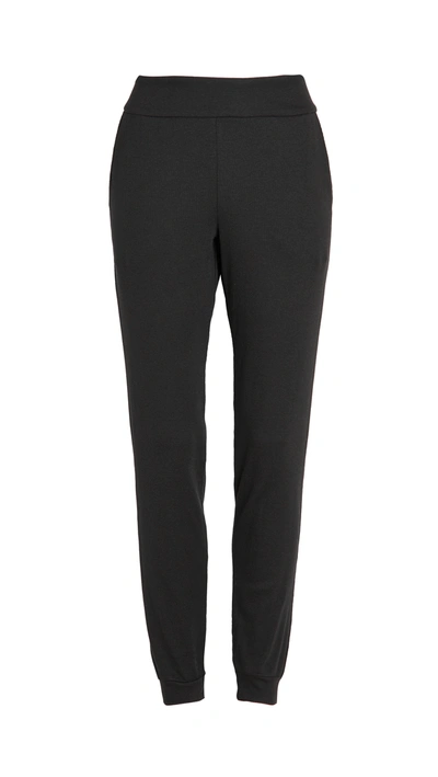 Commando Luxury Ribbed Stretch Modal And Pima Cotton-blend Track Pants In Black