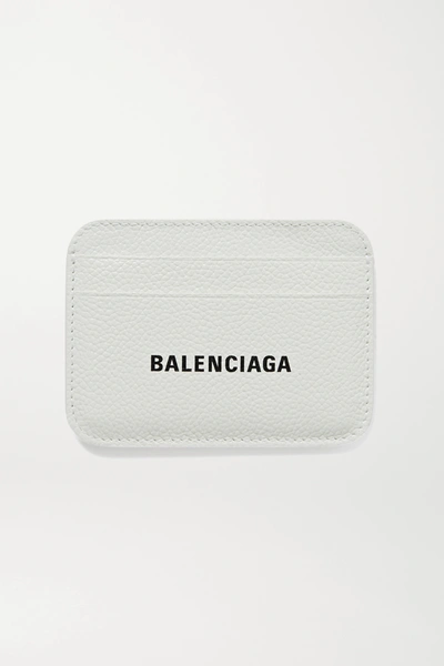 Balenciaga Cash Printed Textured-leather Cardholder In White