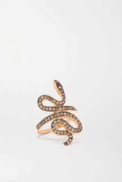 Ileana Makri Slither 18-karat Rose Gold, Diamond And Ruby Ring