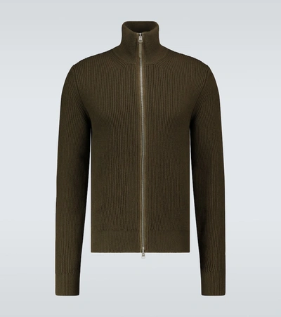Tom Ford Long-sleeved Zipped Cardigan In Green