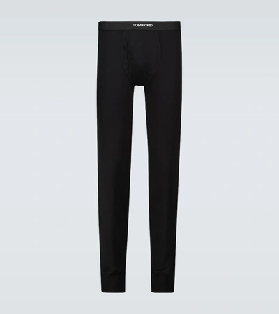 Tom Ford Cotton Blend Long Underwear In Black