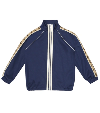 Gucci Kids' Children's Technical Jersey Jacket In Prussian Blue