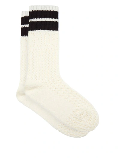 Gucci Gg-eyelet Cotton-blend Socks In White