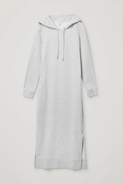 Cos Hooded Sweatshirt Dress In Grey