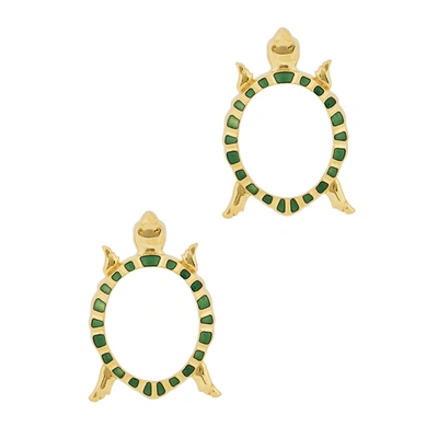 Natia X Lako Gold-plated Tortoise Drop Earrings In Green