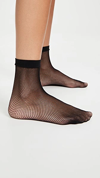 Stems 2-pack Micro Fishnet Ankle Socks In Black