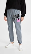 Freecity Large Logo Sweatpants In Gray Art