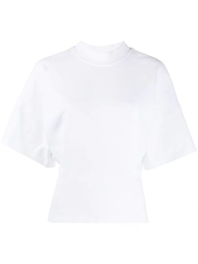 Alexander Wang T Sculpted Short Sleeve Crewneck Top In White