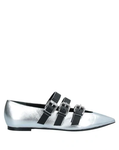Moschino Ballet Flats In Silver