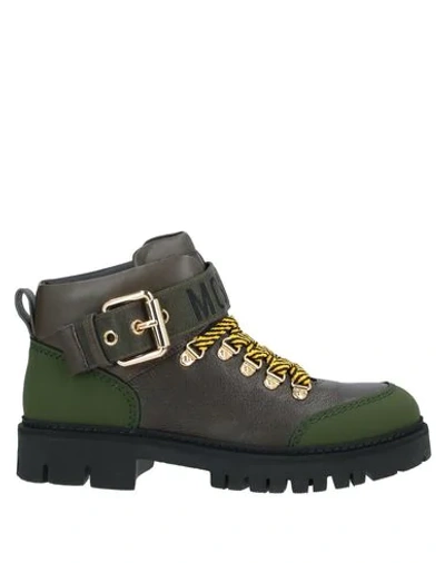 Moschino Ankle Boots In Military Green