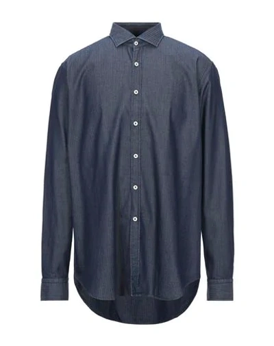 Alessandro Gherardi Solid Color Shirt In Dark Blue