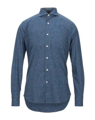 Alessandro Gherardi Patterned Shirt In Slate Blue