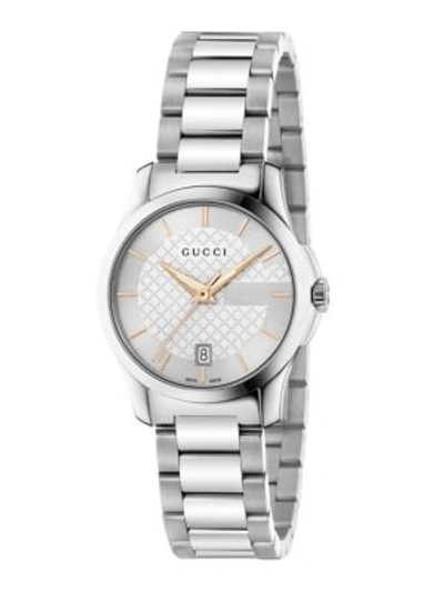 Gucci G-timeless Stainless Steel Bracelet Watch/silvertone