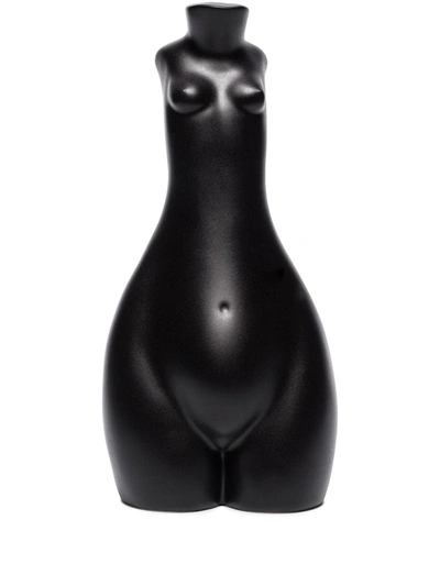 Anissa Kermiche Black Tit For Tat Tall Earthenware Candlestick