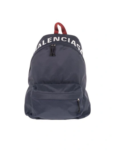 Balenciaga Men's Blue Nylon Backpack