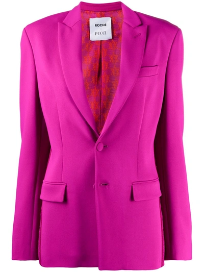 Emilio Pucci X Koché Lace Panel Blazer Jacket In Pink