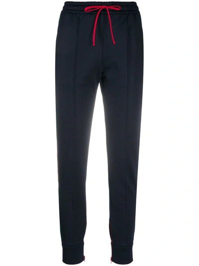 Gucci Web-detail Track Trousers In Blue