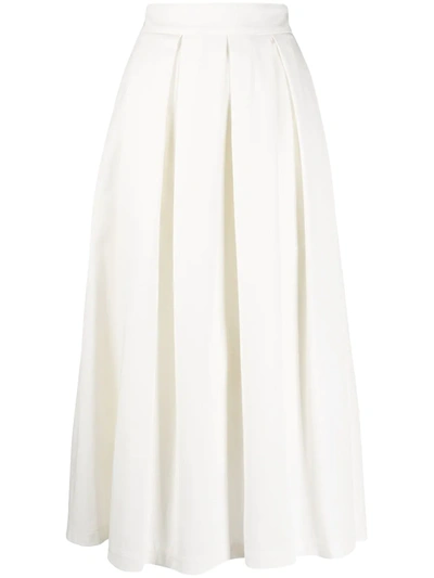 Department Five Pleated Midi Skirt In White
