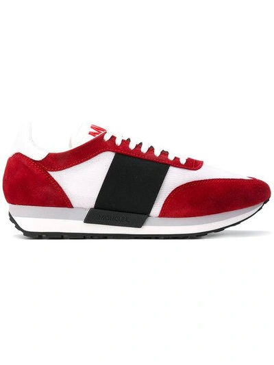 Moncler Horace Suede And Mesh Sneakers In Red