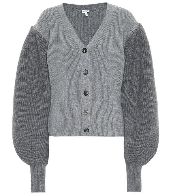 balloon sleeve cardigan grey