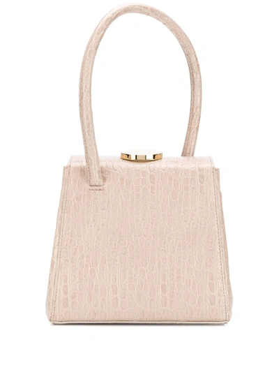 Little Liffner Mademoiselle Leather Top Handle Bag In Neutrals