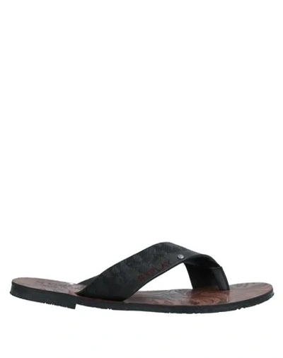 Replay Toe Strap Sandals In Black