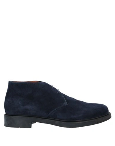 Santoni Ankle Boots In Blue