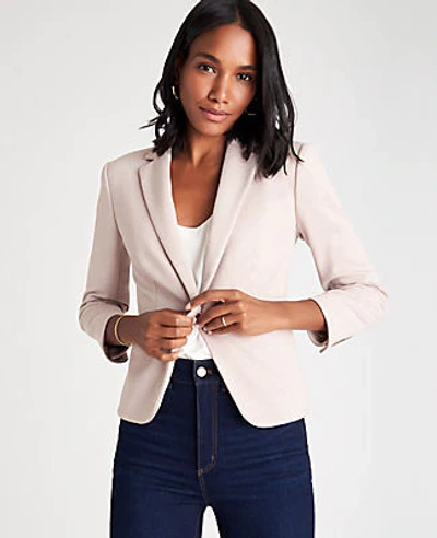 Ann Taylor The Newbury Blazer In Piped Herringbone In Modern Taupe