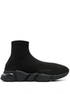 Balenciaga Speed Sock Stretch-knit Slip-on Sneakers In Black