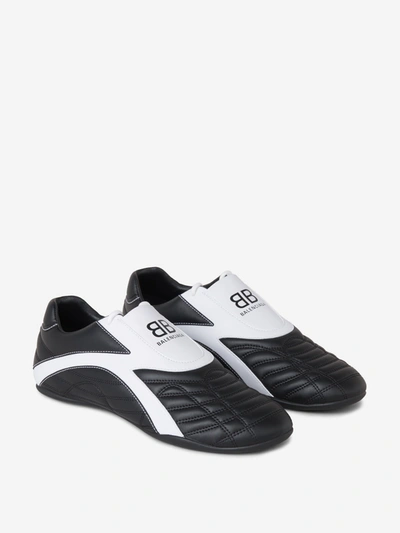 Balenciaga Zen Logo-print Faux Leather Sneakers In Black,white